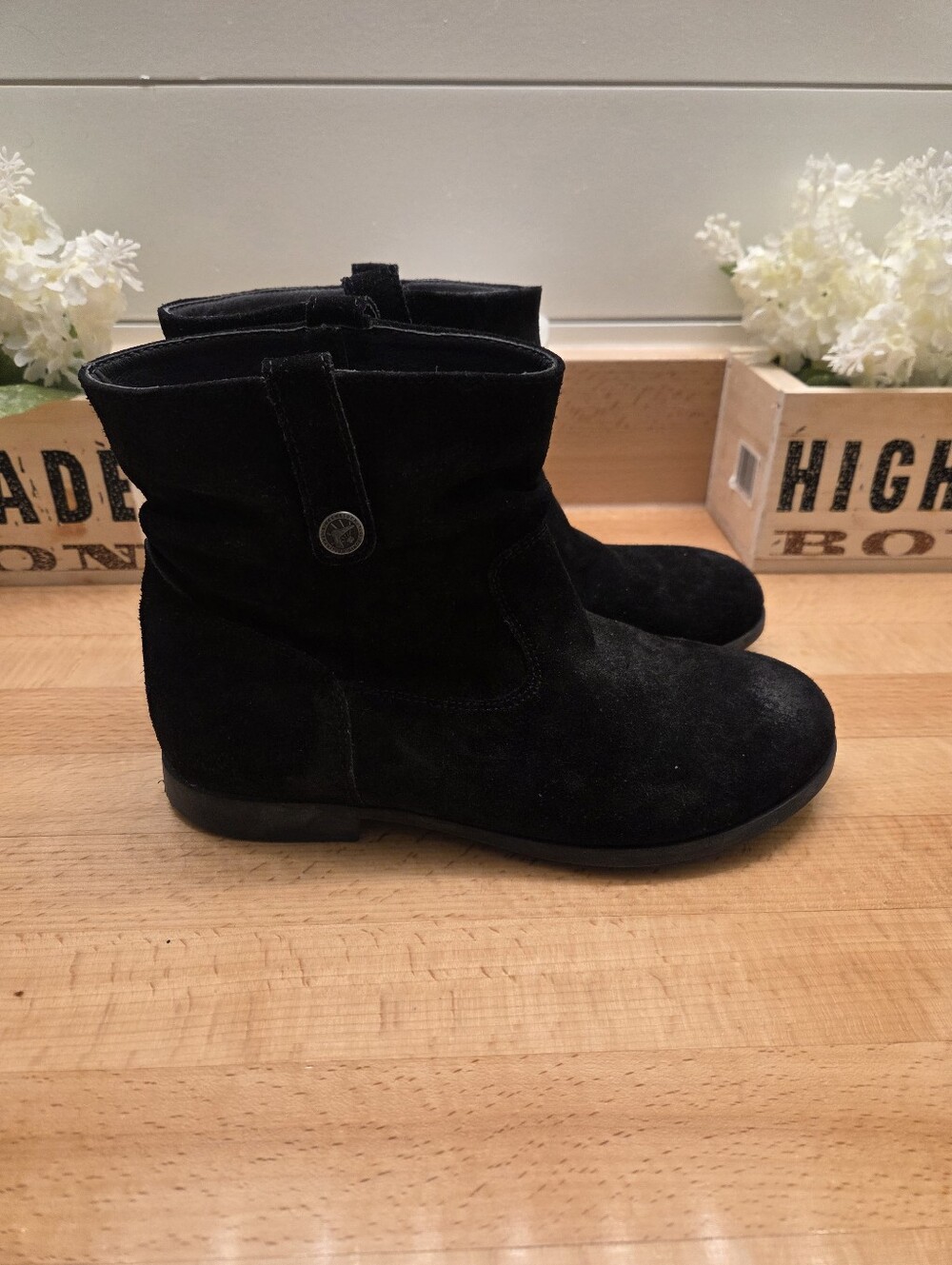Birkenstock Sarnia Ankle Boots Black Suede Women's Size EU 38